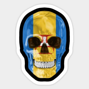 Madeira Flag Skull - Gift for Madeiran With Roots From Madeira Sticker